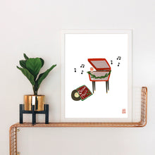 Load image into Gallery viewer, Coffee and Christmas Music Art Print
