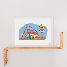 Load image into Gallery viewer, Mid Century Modern Car Wash Building Art Print
