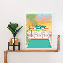 Load image into Gallery viewer, Palm Springs Pool Sunset Art Print
