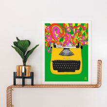 Load image into Gallery viewer, Vintage Yellow Typewriter Art Print
