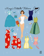 Load image into Gallery viewer, Margie&#39;s Catskills Fashions Paperdoll Art Print
