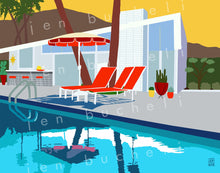 Load image into Gallery viewer, Mid Century Modern Poolside Print
