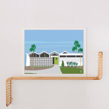 Load image into Gallery viewer, Mid Century Modern House with Green Door Print
