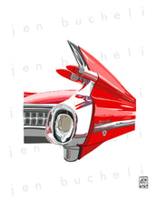 Load image into Gallery viewer, Red Cadillac Art Print
