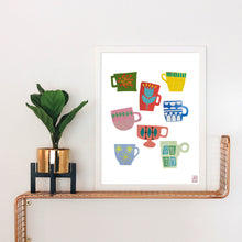 Load image into Gallery viewer, Mid Century Modern Mugs Collage Art Print
