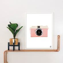 Load image into Gallery viewer, Pink Vintage Camera Art Print

