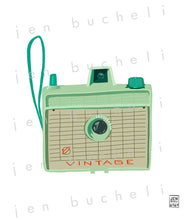 Load image into Gallery viewer, Mint Vintage Camera Art Print
