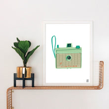 Load image into Gallery viewer, Mint Vintage Camera Art Print
