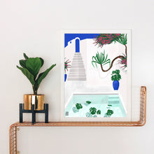 Load image into Gallery viewer, Santorini Pool Art Print
