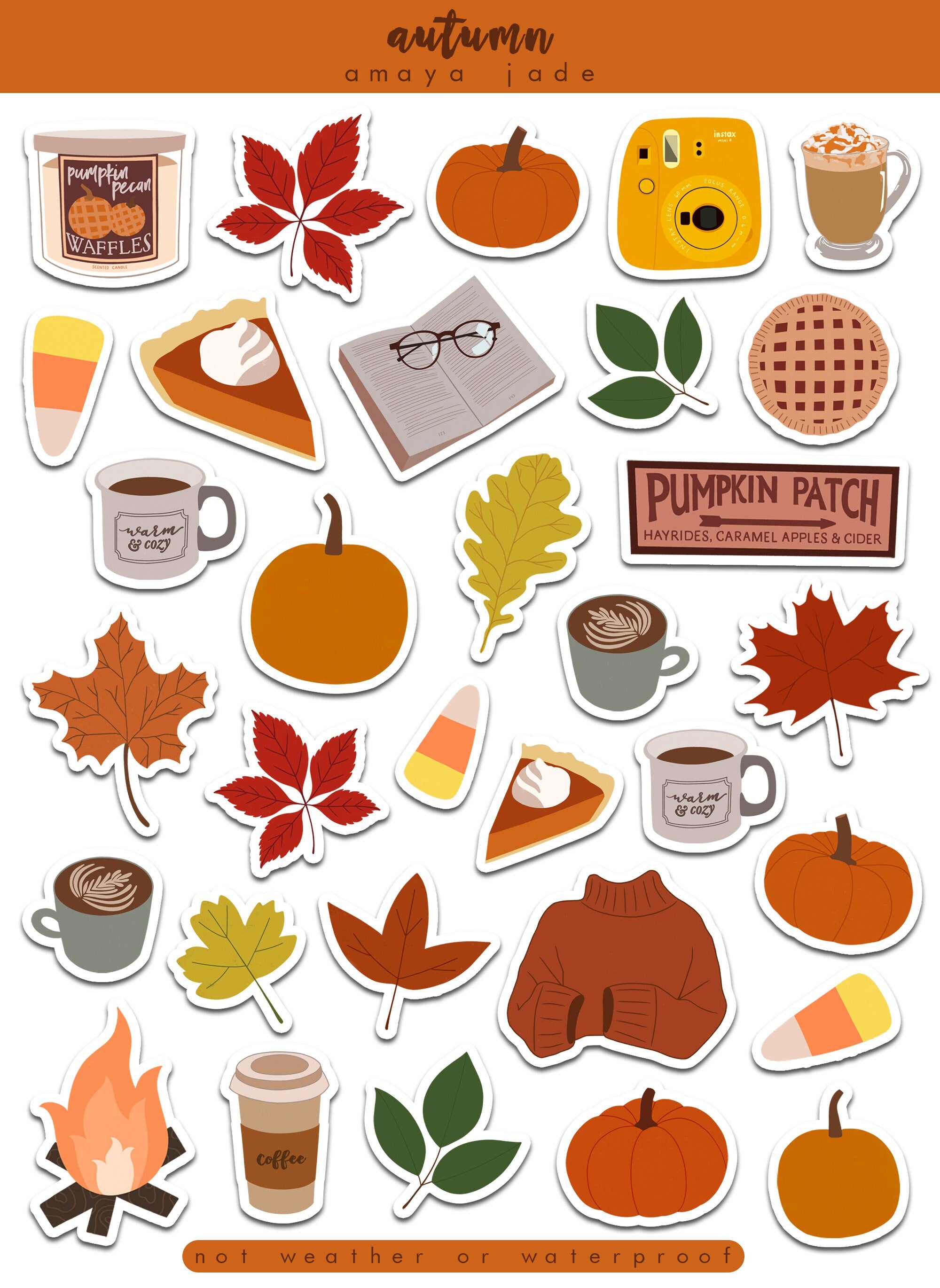 Fall Sticker Sheet – Amaya Jade and Co
