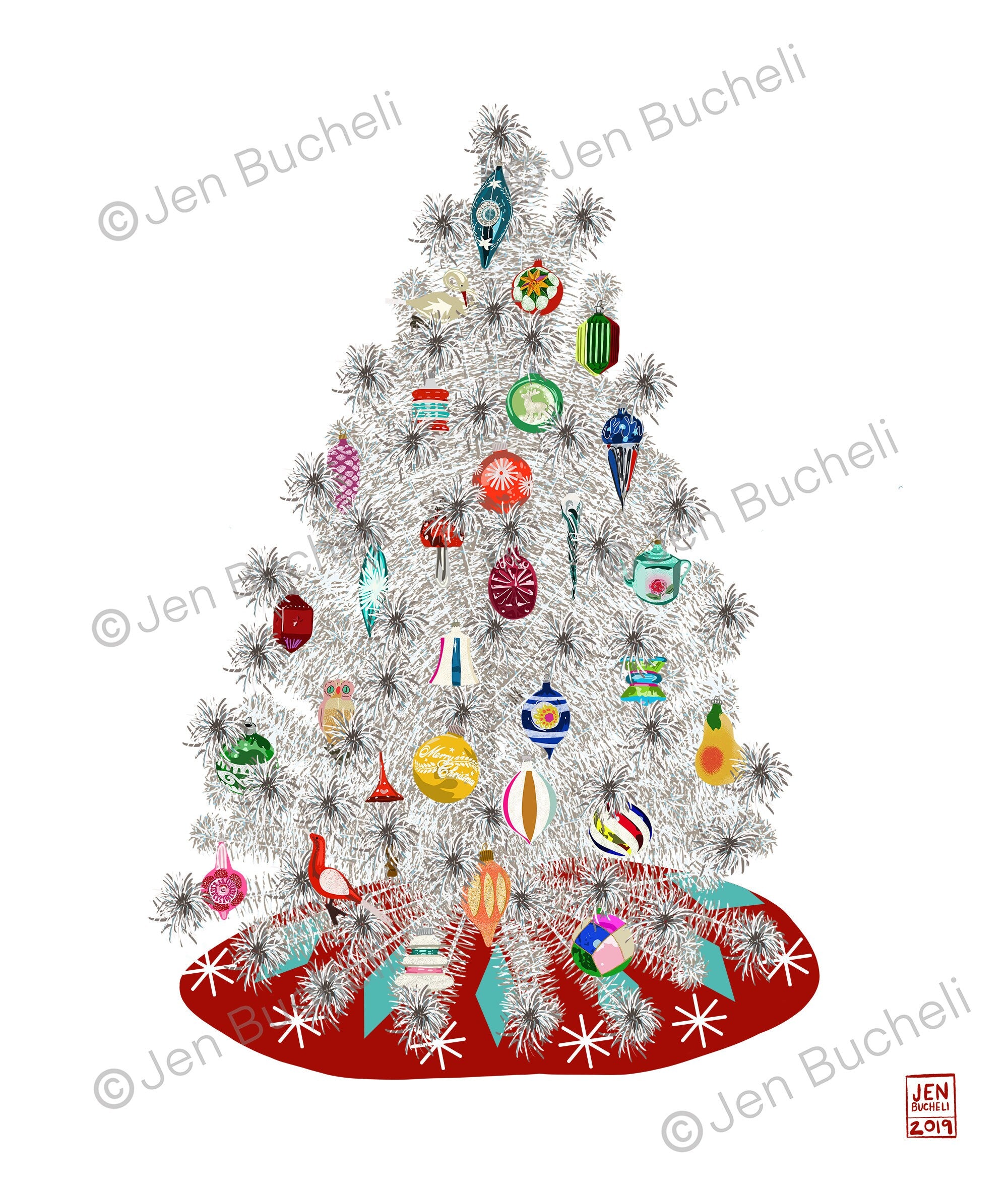 油彩画　Xmas tree Amazon.com: Christmas Wall art, Chiristmas Tree with Lights