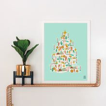 Load image into Gallery viewer, Putz Houses Christmas Tree Art Print
