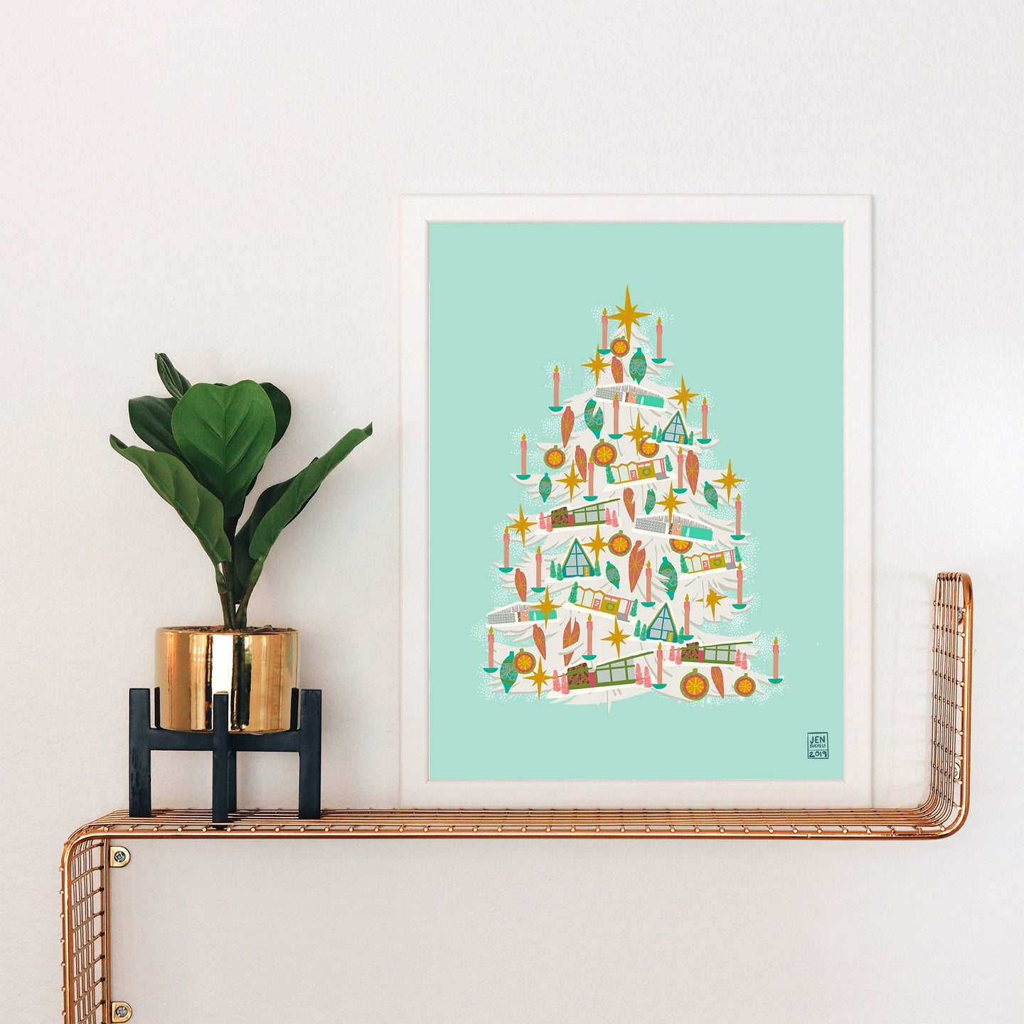 Putz Houses Christmas Tree Art Print