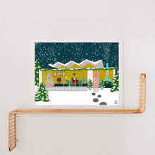 Load image into Gallery viewer, Mid Century Modern House Christmas Party Art Print
