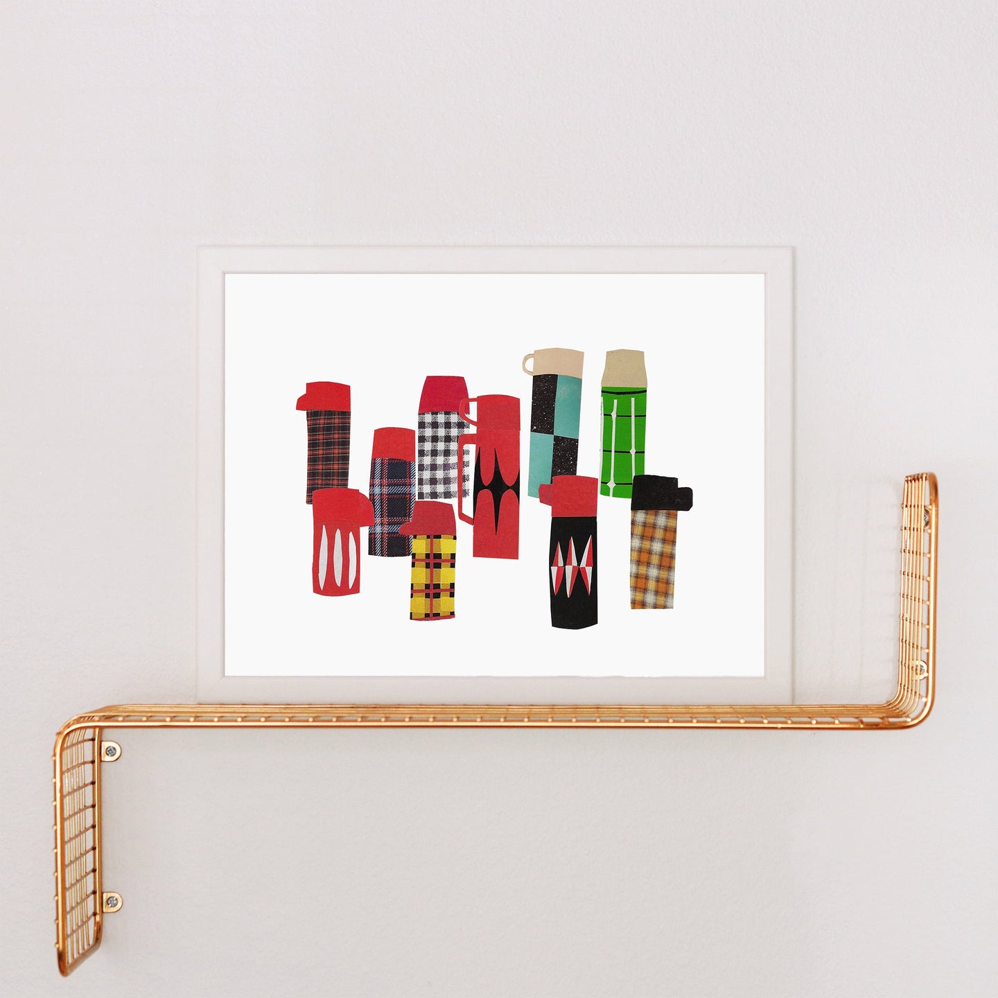 Vintage Thermos Collection Collage Art Print