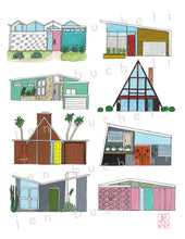 Load image into Gallery viewer, Mid Century Modern Houses Print
