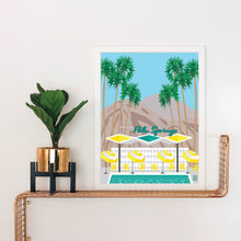 Load image into Gallery viewer, Palm Springs Pool Yellow Art Print
