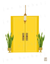 Load image into Gallery viewer, Mid Century Modern Yellow Double Door Art Print
