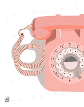 Load image into Gallery viewer, Retro Pink Rotary Phone Print
