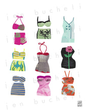 Load image into Gallery viewer, Vintage Bathing Suits Collage Art Print
