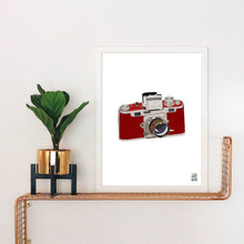 Load image into Gallery viewer, Red Vintage Camera Art Print
