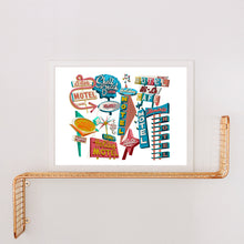 Load image into Gallery viewer, Hotel Motel Vintage Signs Art Print

