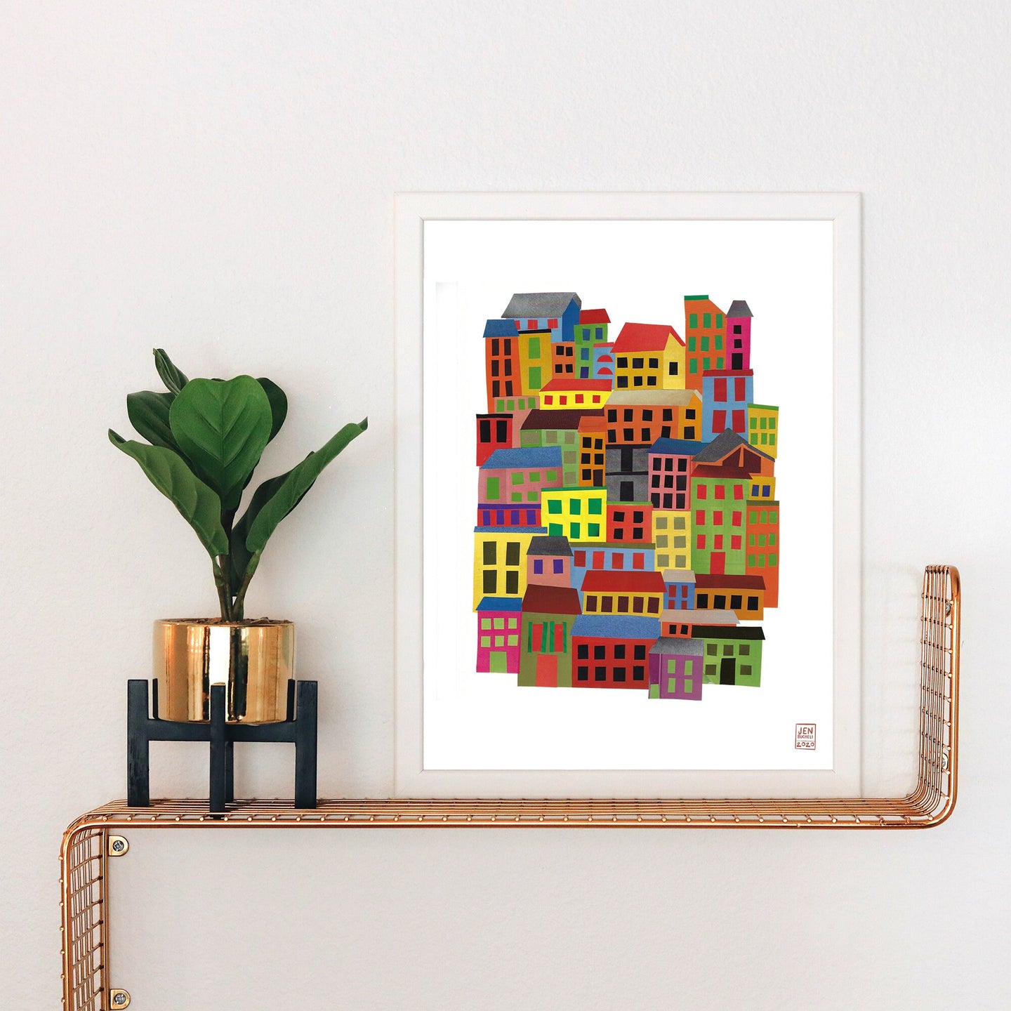 Colorful Houses Collage Print