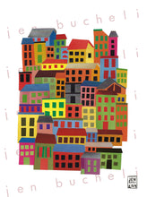 Load image into Gallery viewer, Colorful Houses Collage Print
