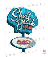 Load image into Gallery viewer, Shell Beach Inn Vintage Sign Art Print
