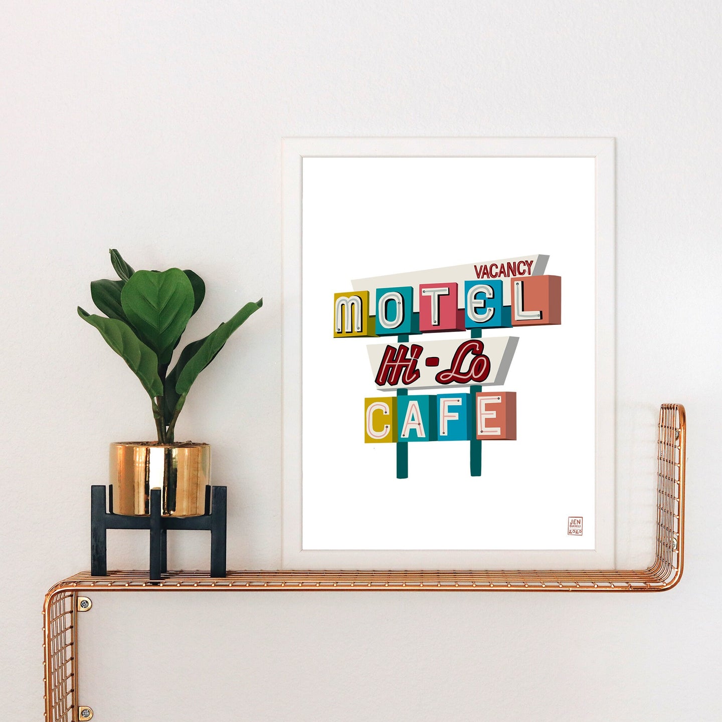 Motel Hi-Lo Vintage Sign Art Print