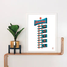 Load image into Gallery viewer, Flamingo Hotel Vintage Sign Art Print
