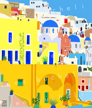 Load image into Gallery viewer, Colorful Santorini Art Print
