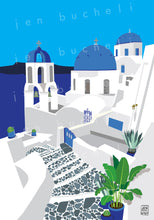 Load image into Gallery viewer, Santorini Blue and White Art Print
