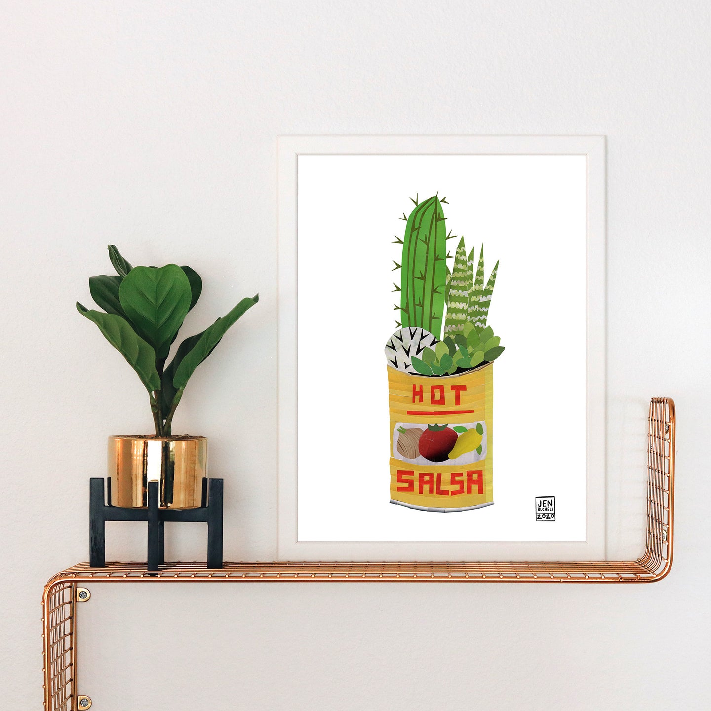Cactus in a Can Collage Print