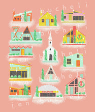Load image into Gallery viewer, Putz Houses Snow Village Art Print
