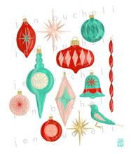 Load image into Gallery viewer, Shiny Vintage Ornaments Art Print

