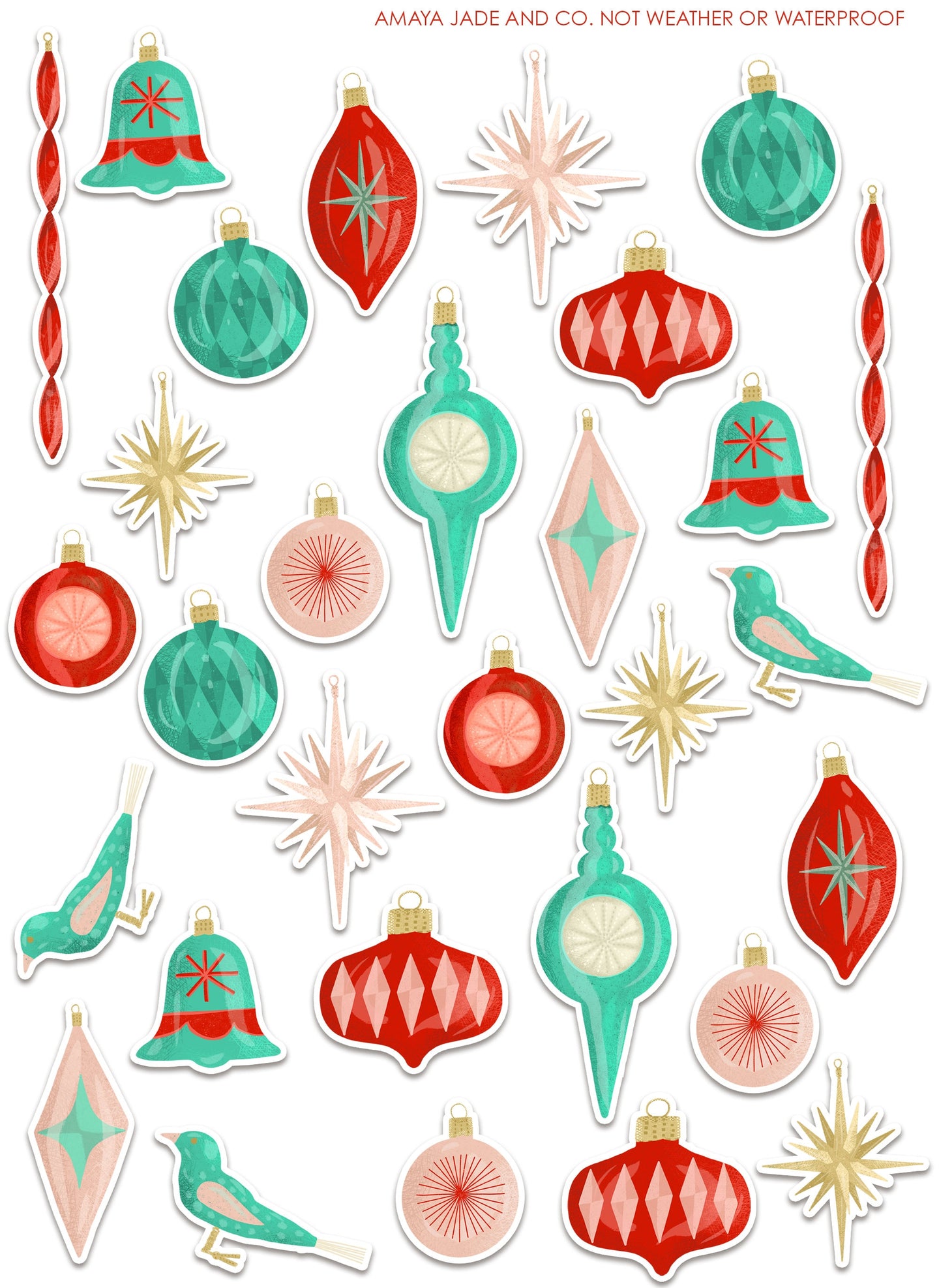 Shiny Vintage Ornaments Art Sticker Set