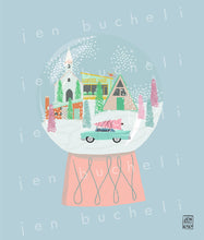 Load image into Gallery viewer, Putz House Village Snow Globe Art Print
