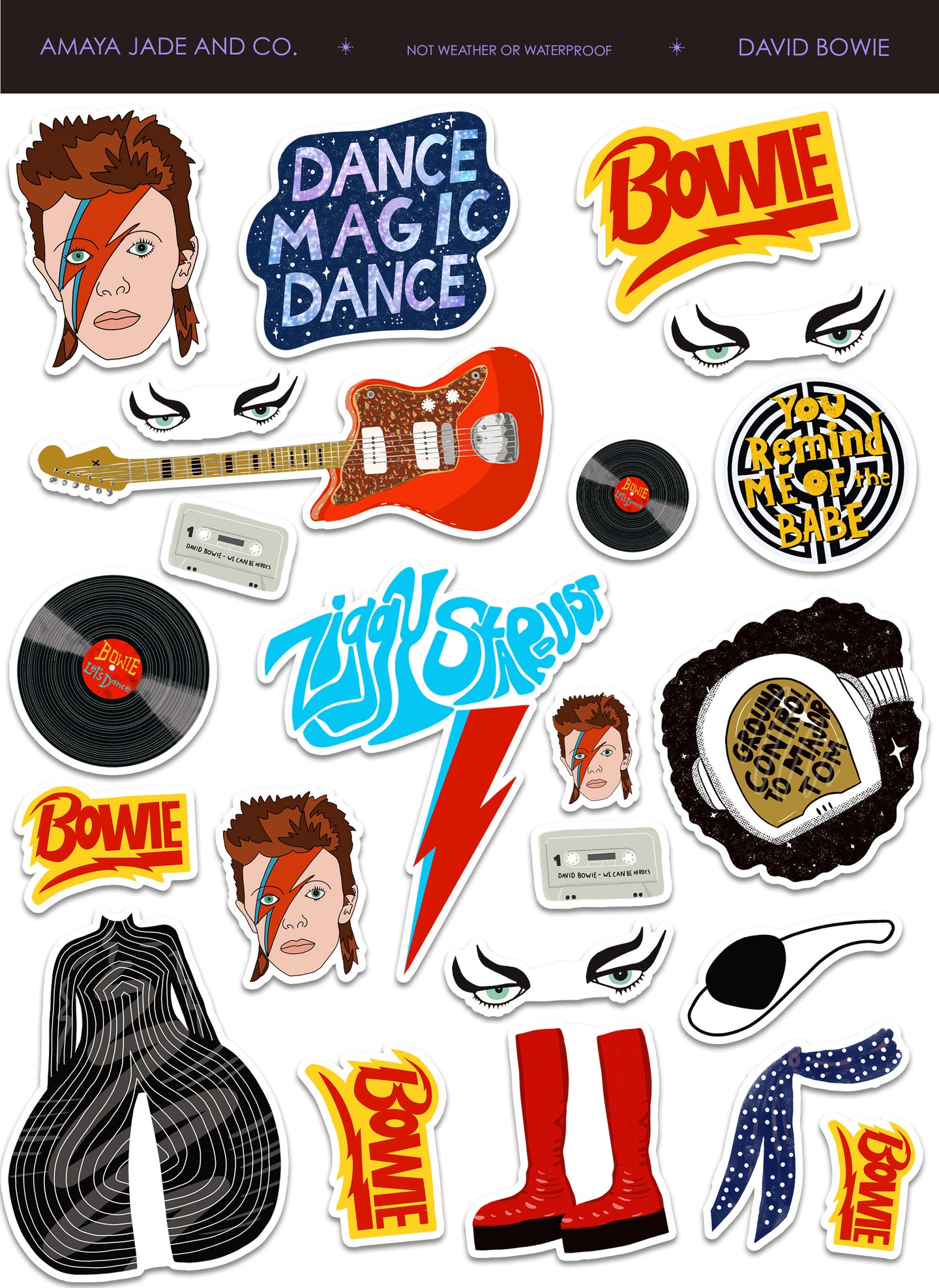 David Bowie Fan Art Stickers