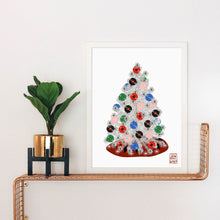 Load image into Gallery viewer, Christmas Records Aluminum Tree Art Print
