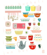 Load image into Gallery viewer, Vintage Kitchen Items Art Print
