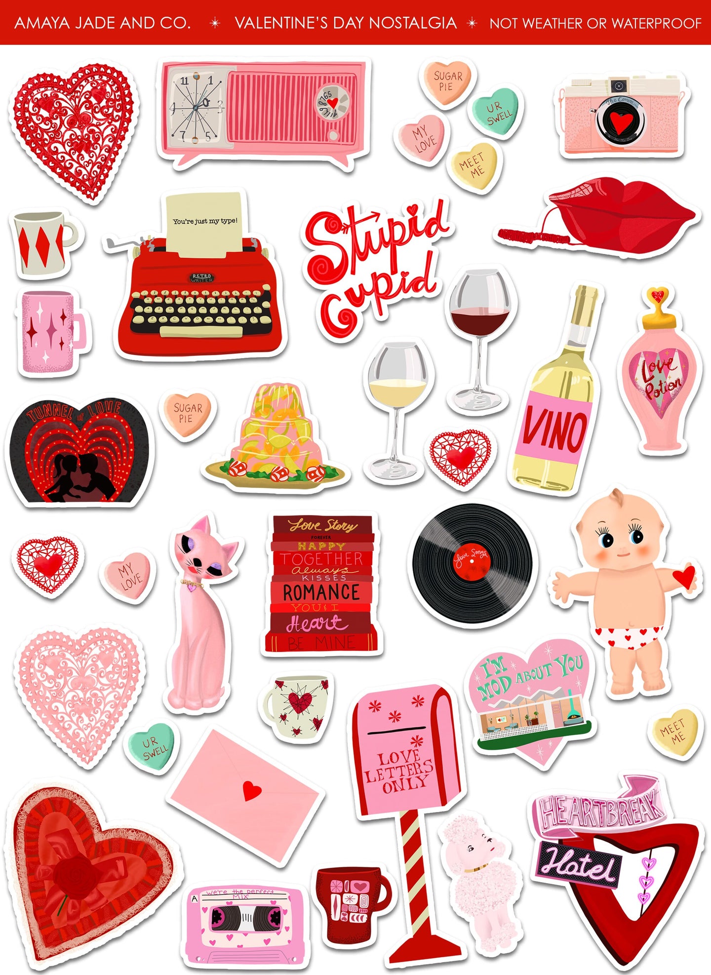 Valentine's Day Nostalgia Art Sticker Set