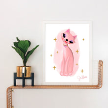 Load image into Gallery viewer, Vintage Pink Kitty Art Print
