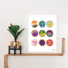 Load image into Gallery viewer, Vintage Bottle Caps Art Print

