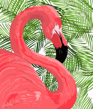 Load image into Gallery viewer, Flamingo and Palms Art Print
