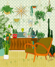 Load image into Gallery viewer, Mid Century Modern Plant Lover Living Room Art Print
