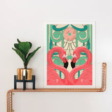 Load image into Gallery viewer, Art Deco Flamingos Art Print
