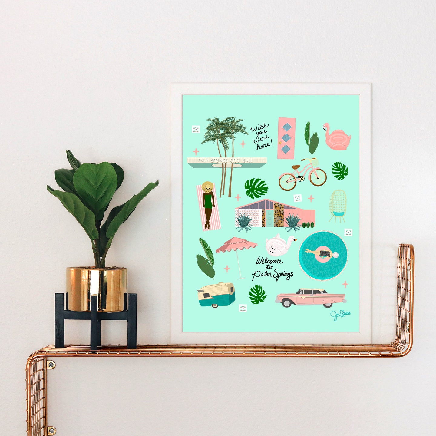 Welcome to Palm Springs Items Art Print