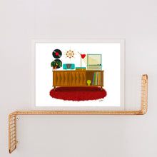 Load image into Gallery viewer, Mid Century Modern Record Player Credenza Art Print
