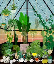 Load image into Gallery viewer, Sunset Greenhouse Art Print

